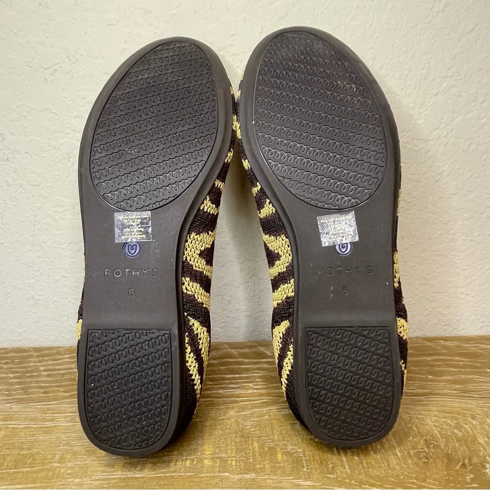 Rothy's Chai Zebra Pattern Brown and Tan Size 8